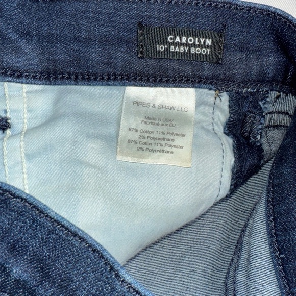 Veronica Beard Carolyn Baby Boot Cut Fray Navy/Gold Jeans Size 26 - Picture 6 of 12